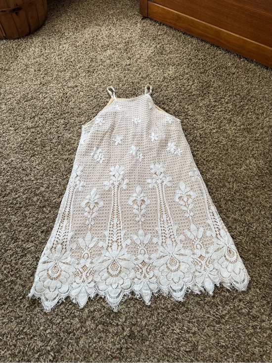 Francesca's Collections Dresses & Skirts - Francesca's Collections Cream and white Crochet Lace Mini Dress
